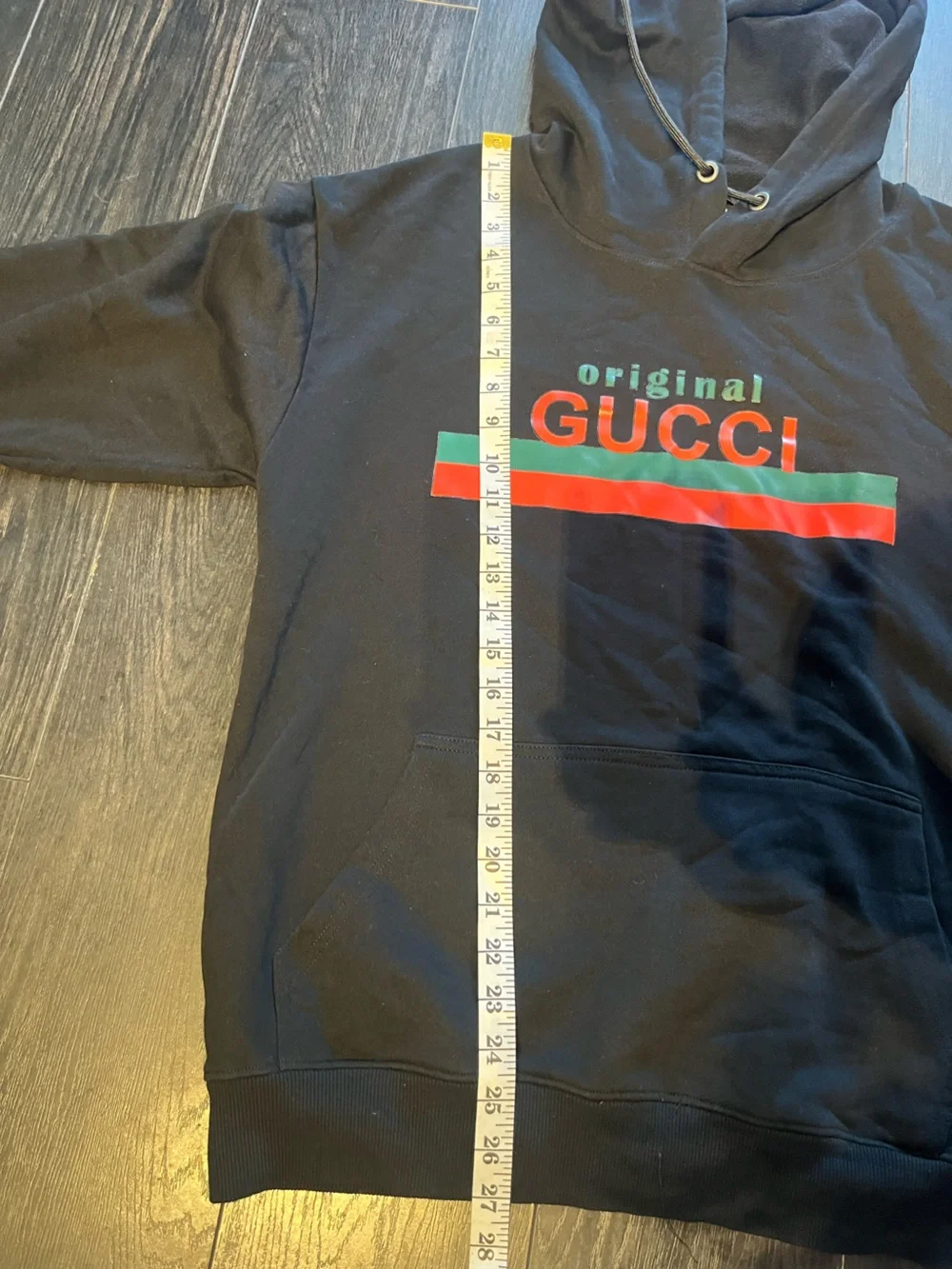Gucci Black Hoodie with Red and Green Logo Stripe